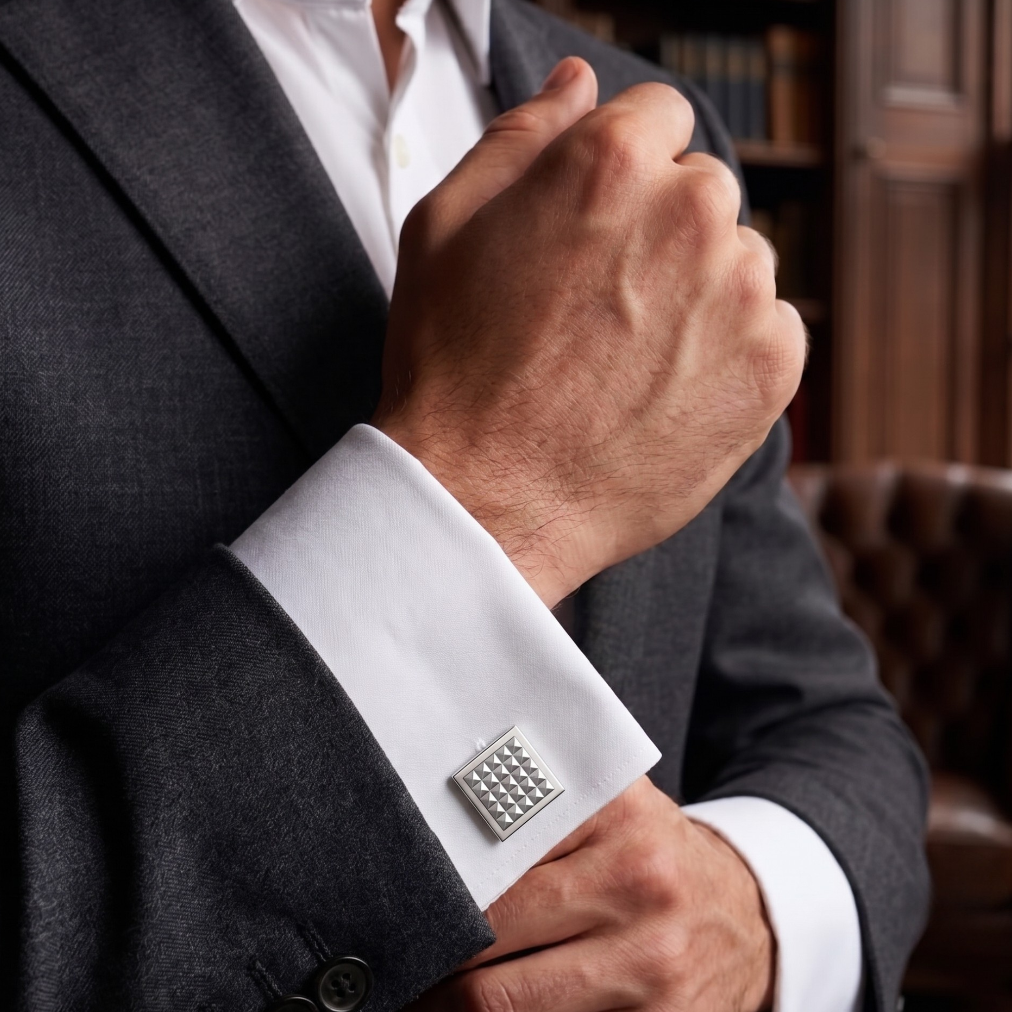 Sentinel Pyramid Cufflinks In Sterling Silver
