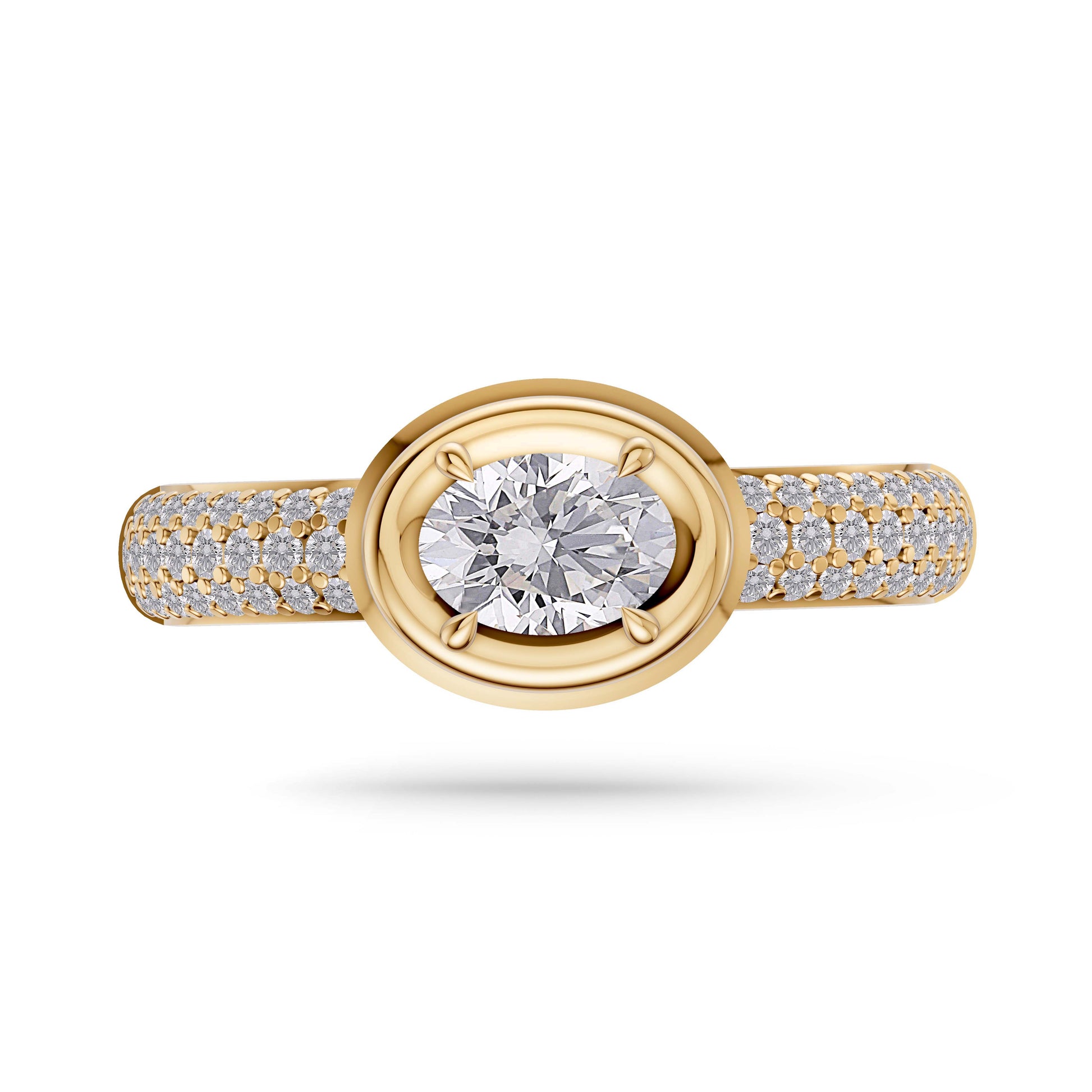 Valencia Oval Shaped Diamond Ring In 14K Gold