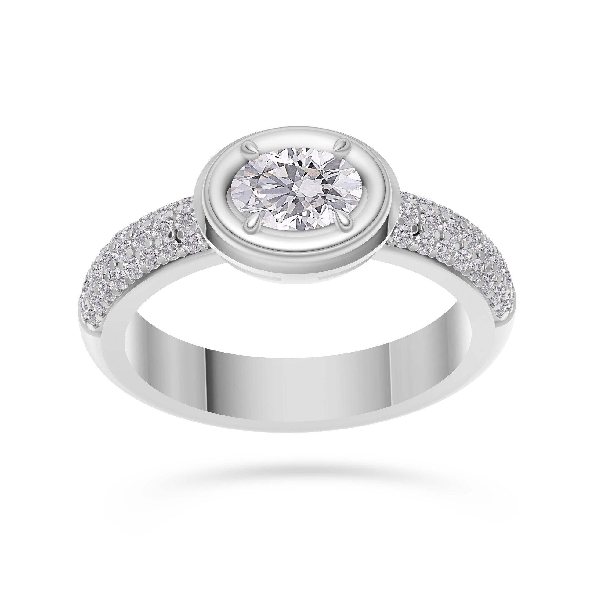 Valencia Oval Shaped Diamond Ring In 14K Gold
