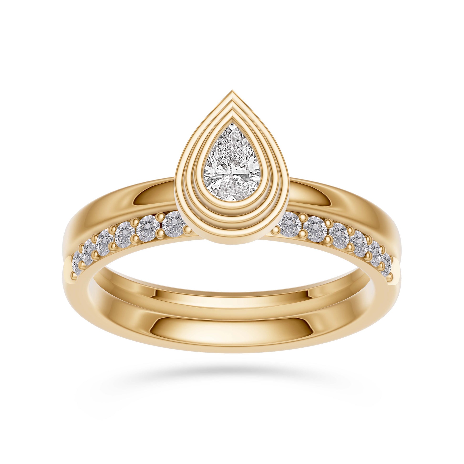 Verona Diamond Drop Ring In 14K Gold