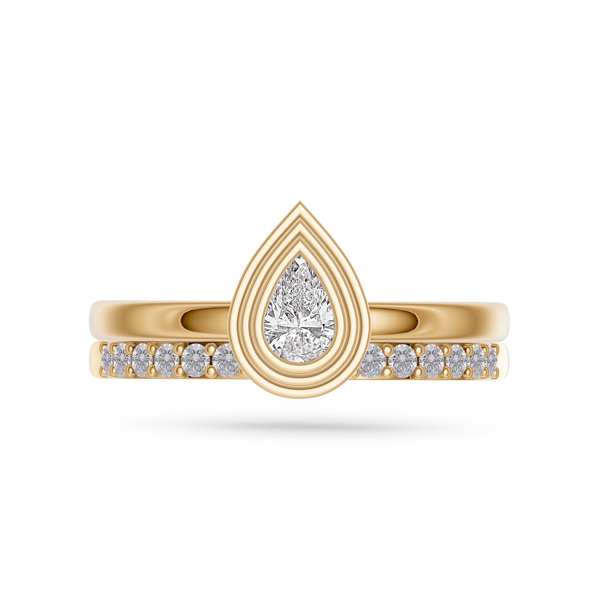 Verona Diamond Drop Ring In 14K Gold