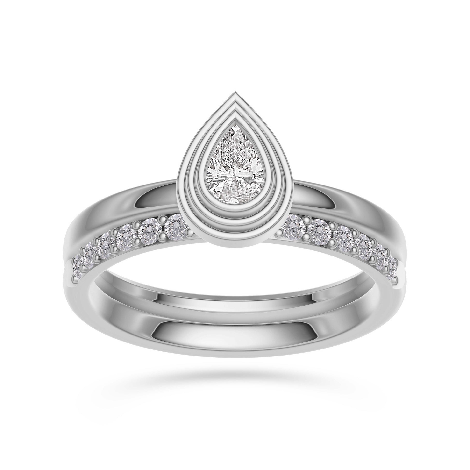 Verona Diamond Drop Ring In 14K Gold