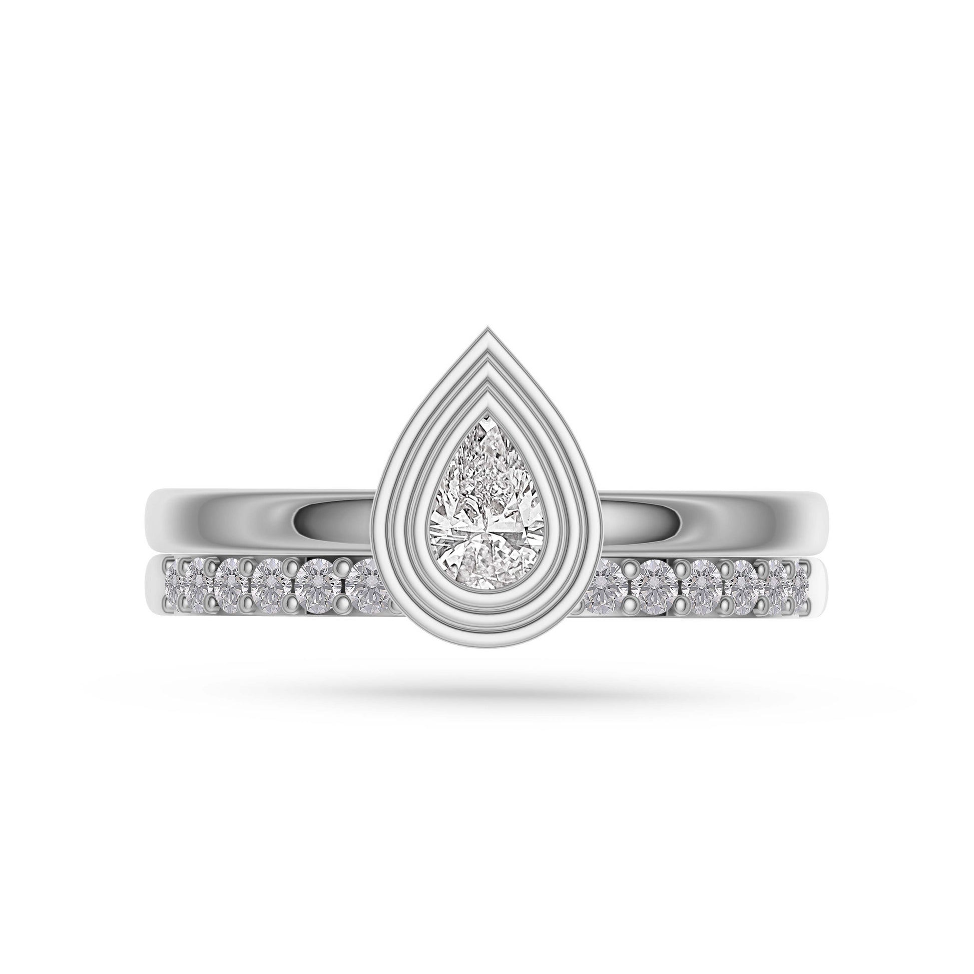 Verona Diamond Drop Ring In 14K Gold