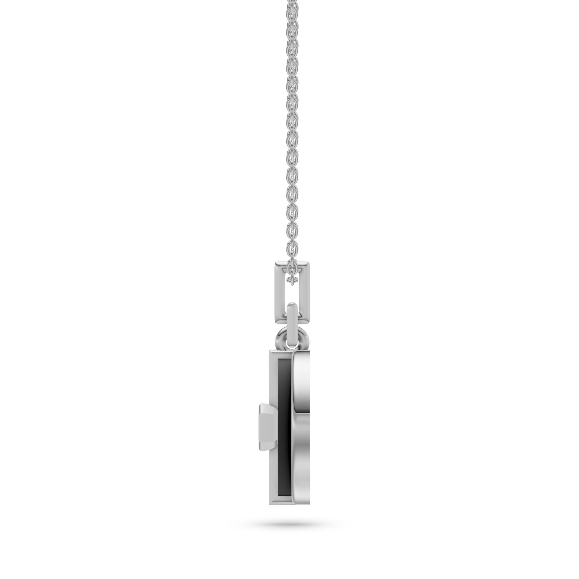 Vesper Black Onyx Diamond Pendant in 14K Gold