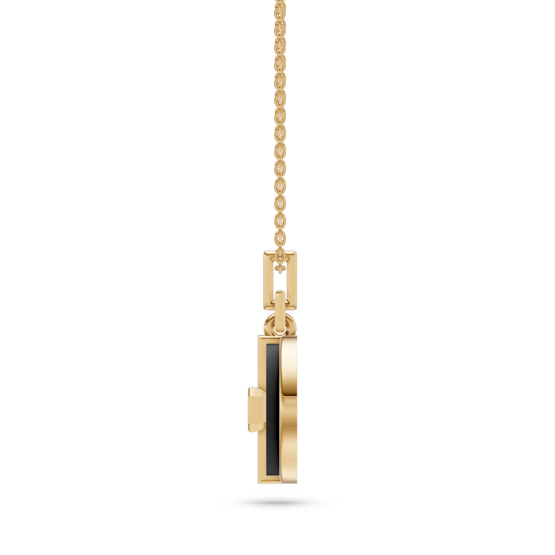 Vesper Black Onyx Diamond Pendant in 14K Gold