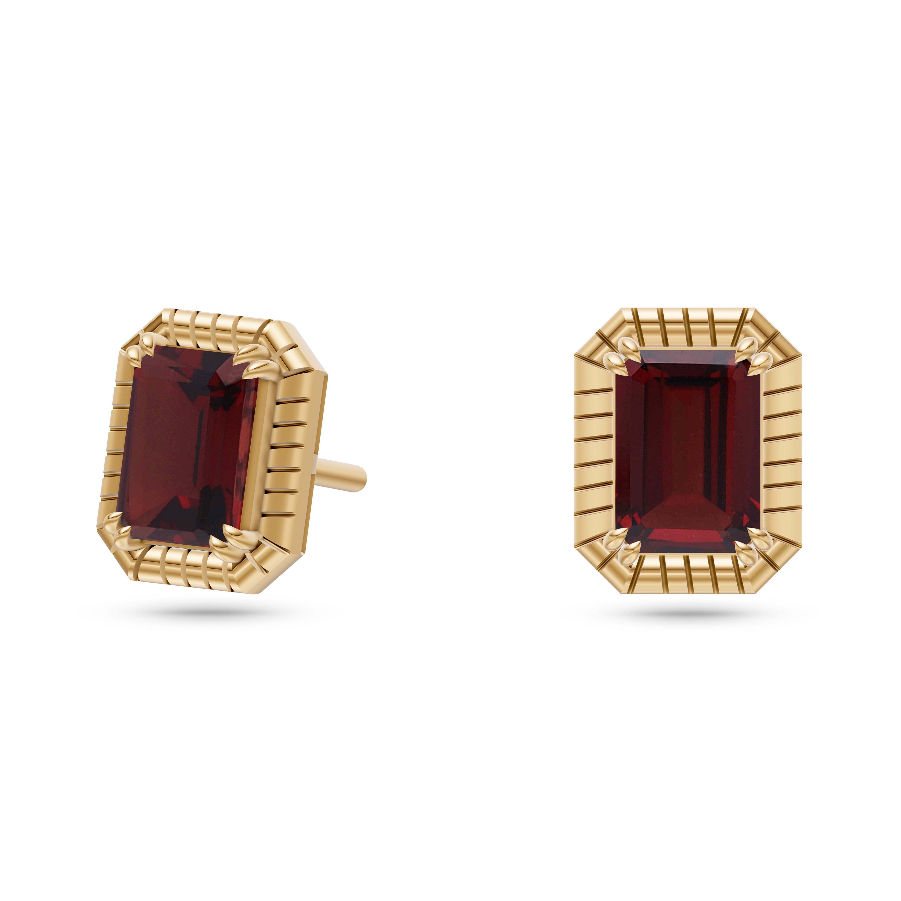 Vintage-Inspired Garnet Earrings In 14K Gold