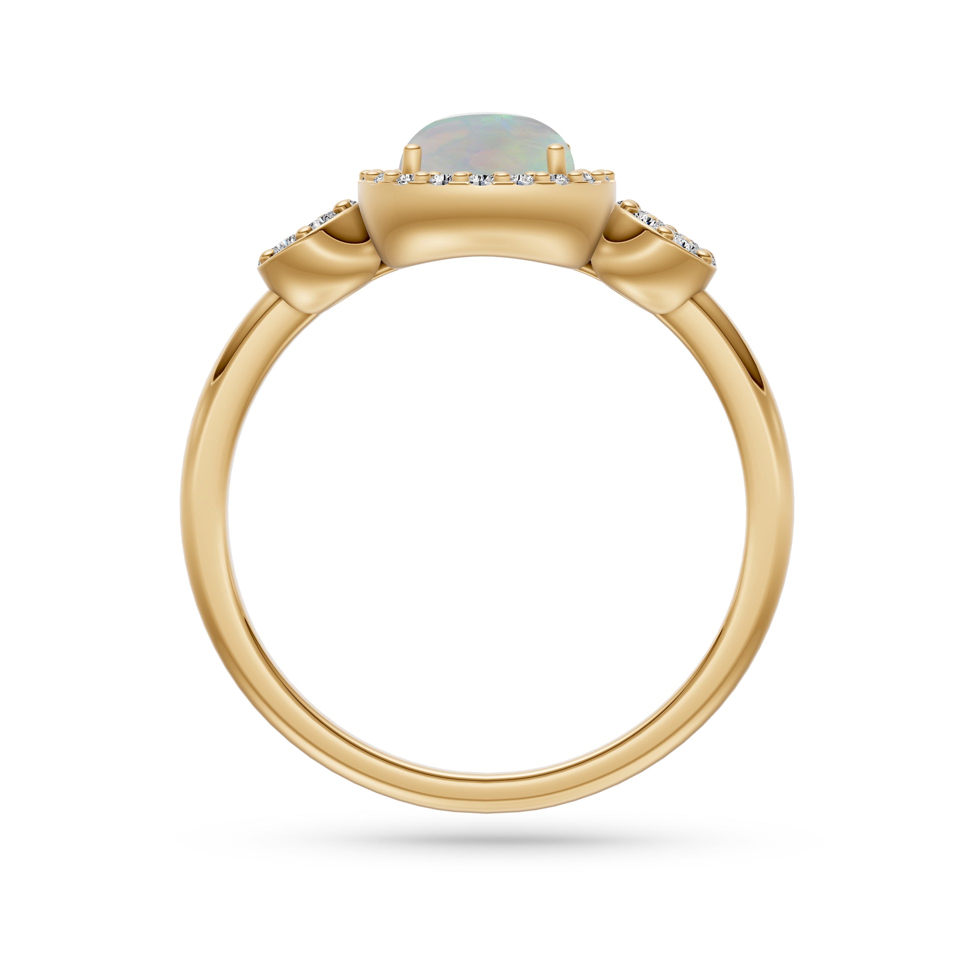 Vintage Style Opal and Diamond Ring in 14K Gold