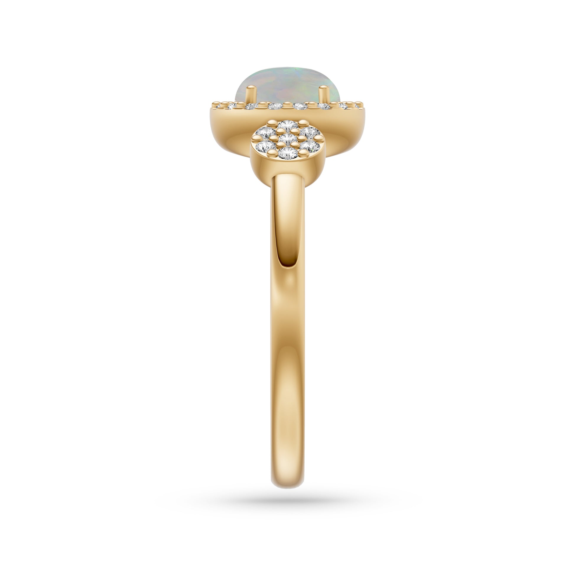 Vintage Style Opal and Diamond Ring in 14K Gold