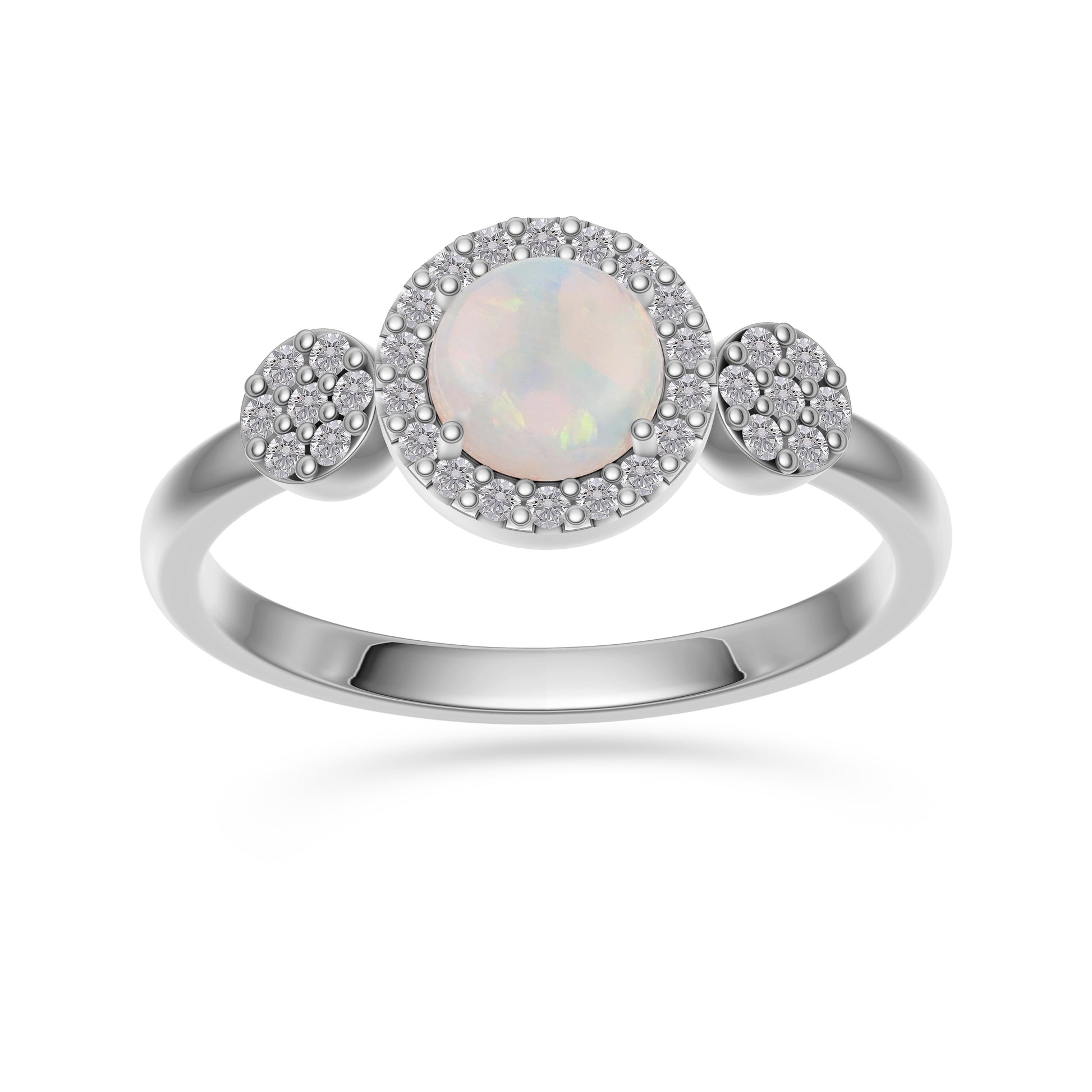 Vintage Style Opal and Diamond Ring in 14K Gold