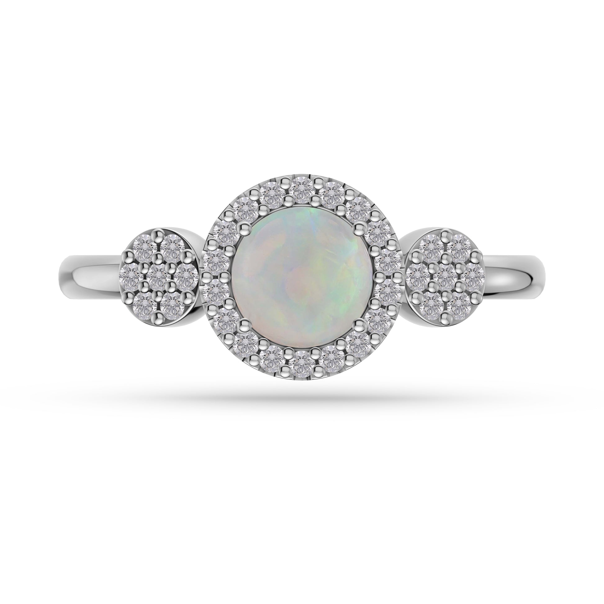 Vintage Style Opal and Diamond Ring in 14K Gold