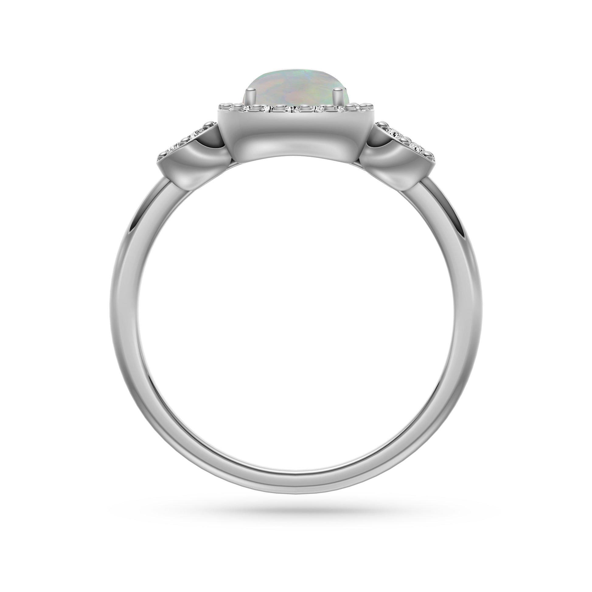 Vintage Style Opal and Diamond Ring in 14K Gold