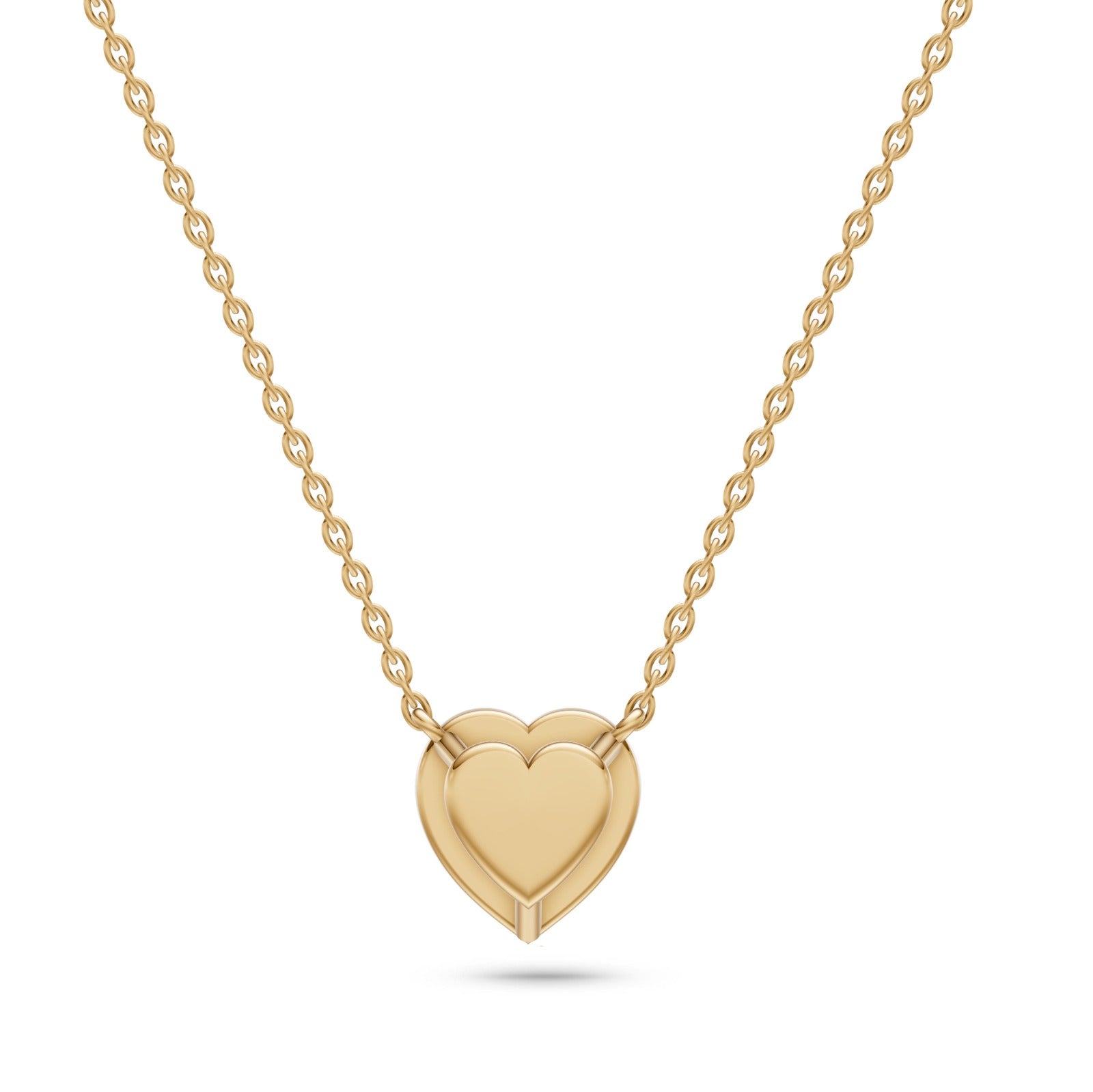 Heart Shape Tourmaline Necklace In 14K Gold