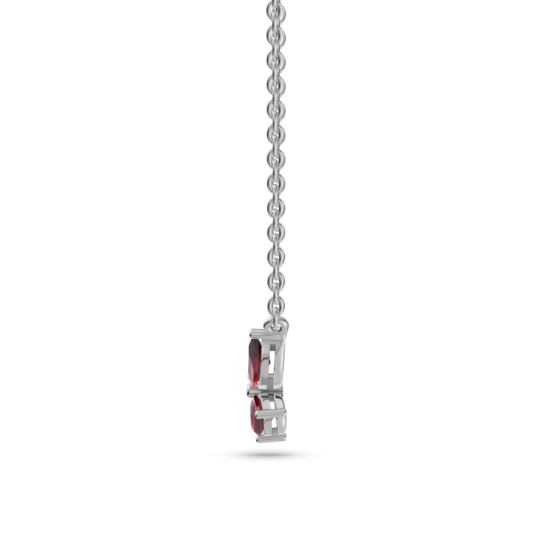 Whimsical Marquise & Pear Shaped Garnet Necklace In 14K Gold