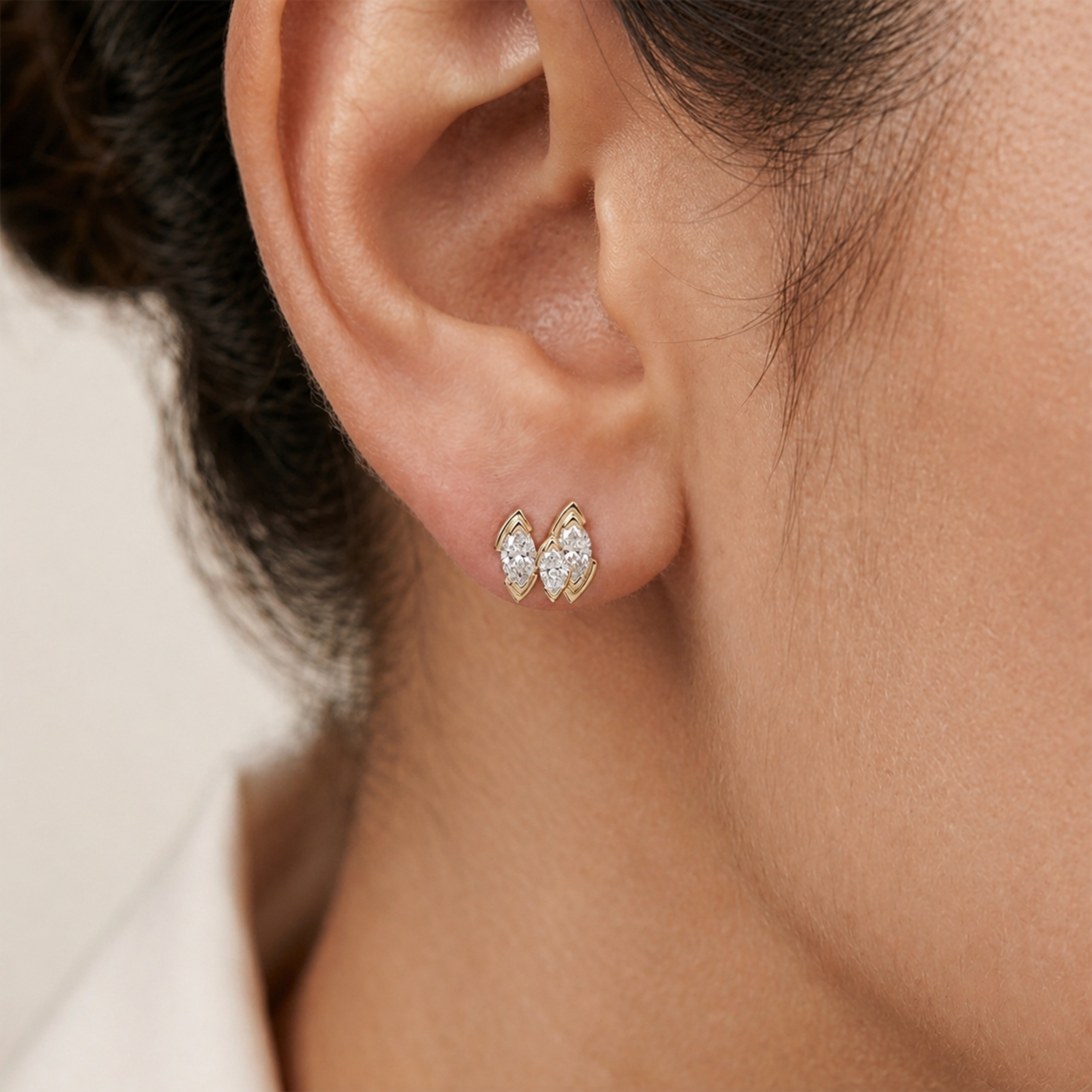 Marquise Dream Earrings in 14K