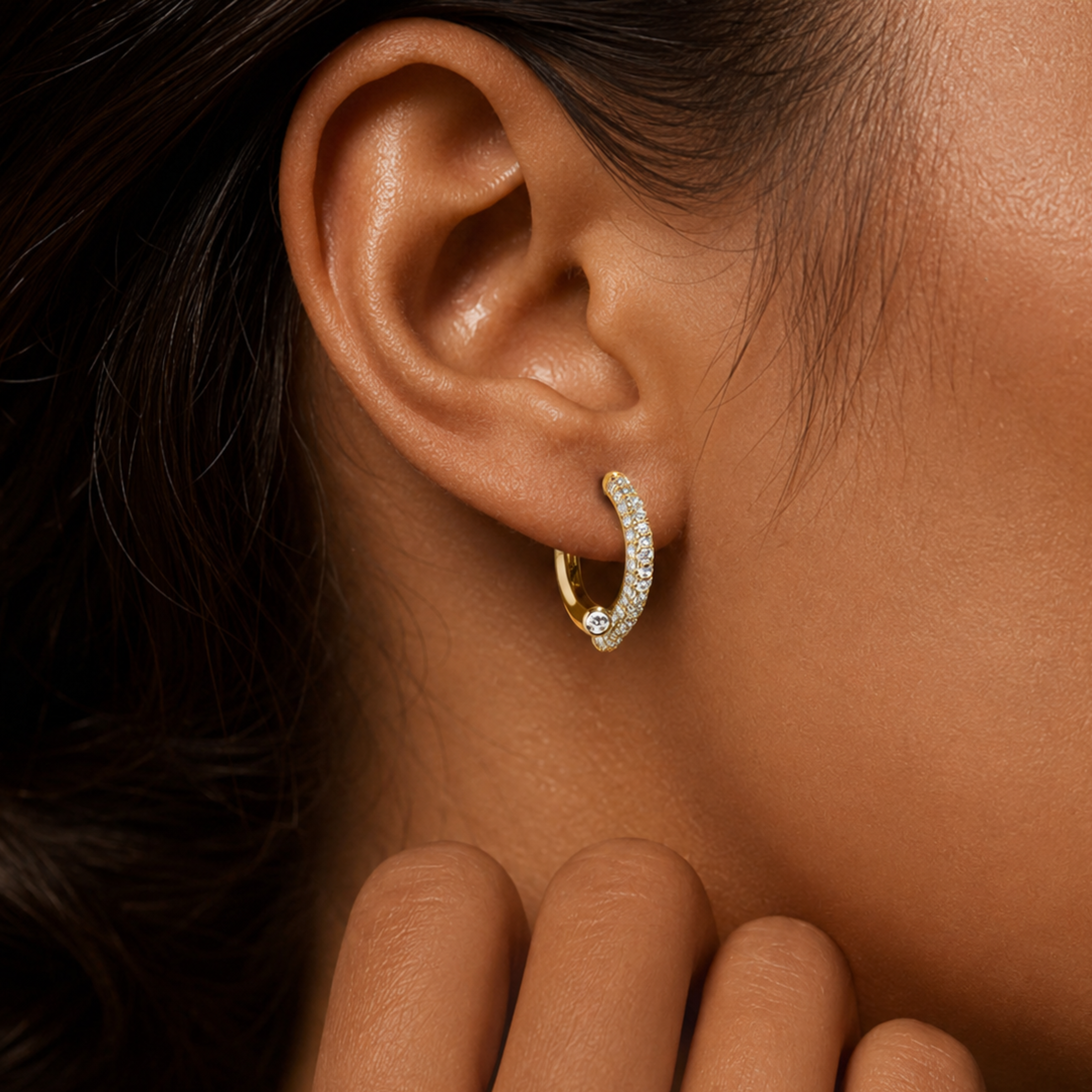 Diamond Peek-A-Boo Earrings In 14K Gold