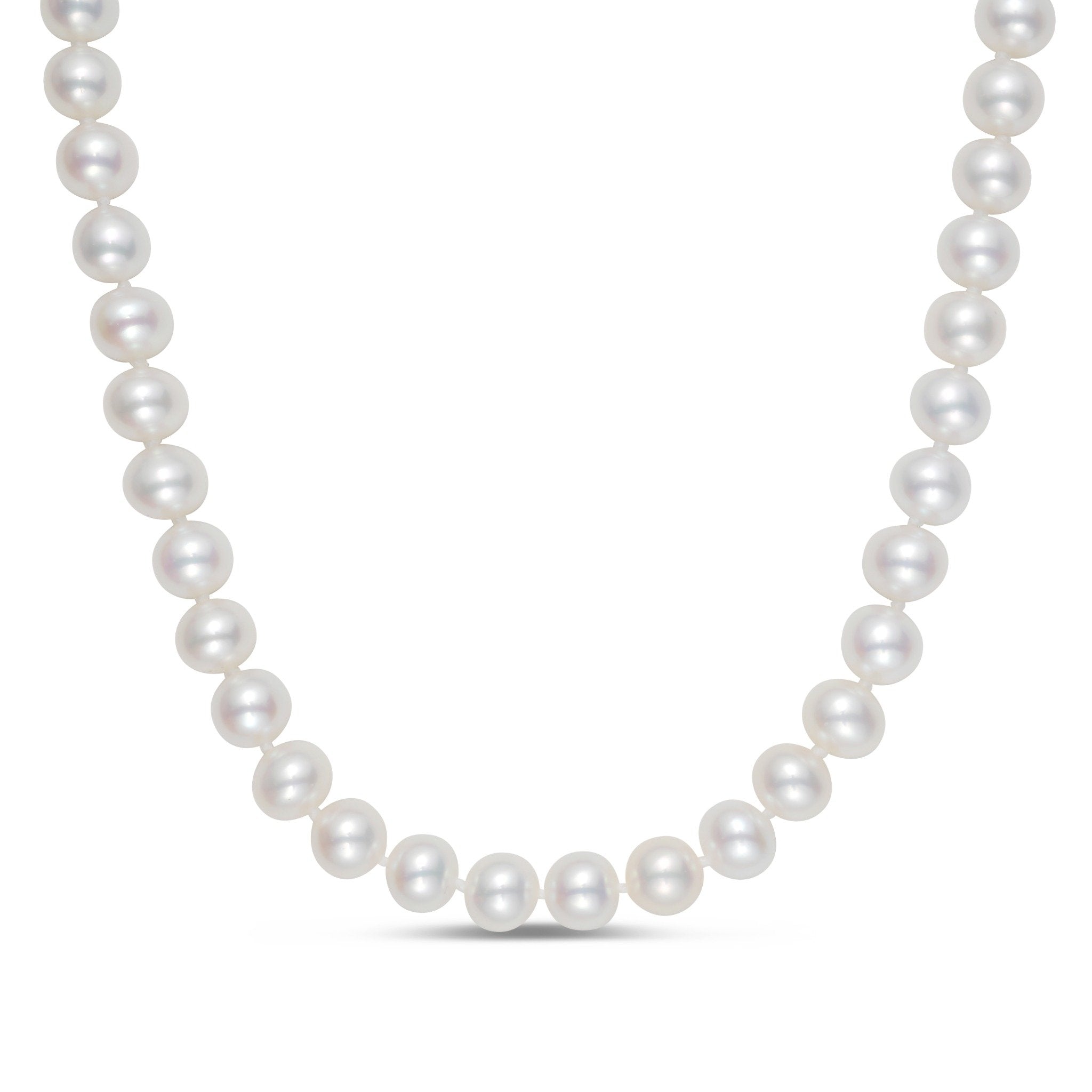 7-7.5mm Freshwater Pearl Necklace In 14K Gold