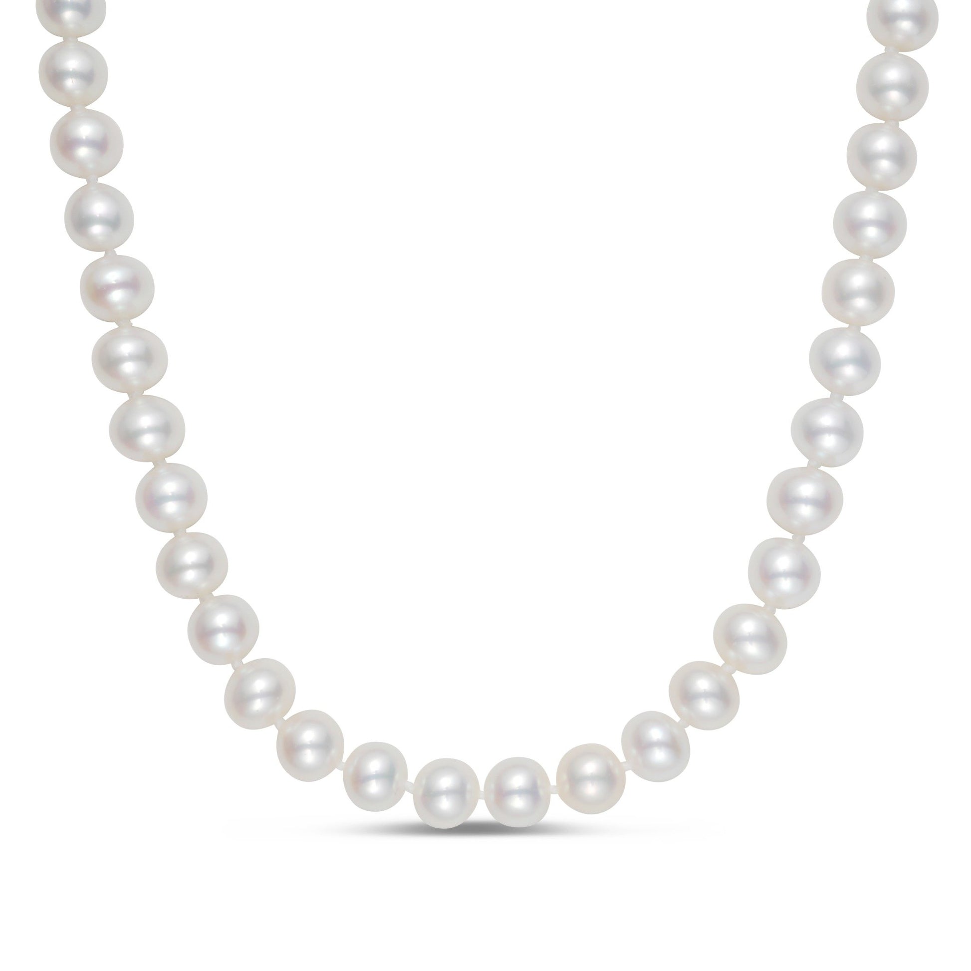 7-7.5mm Freshwater Pearl Necklace In 14K Gold