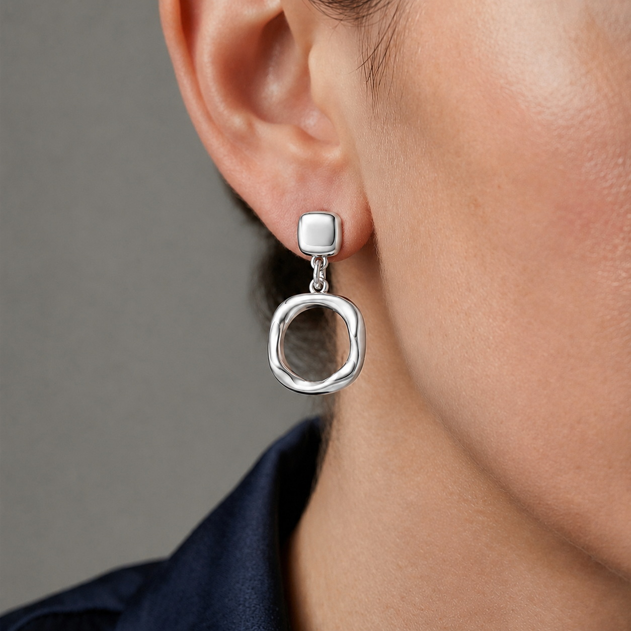 Molten Loop Earrings in 14K Gold