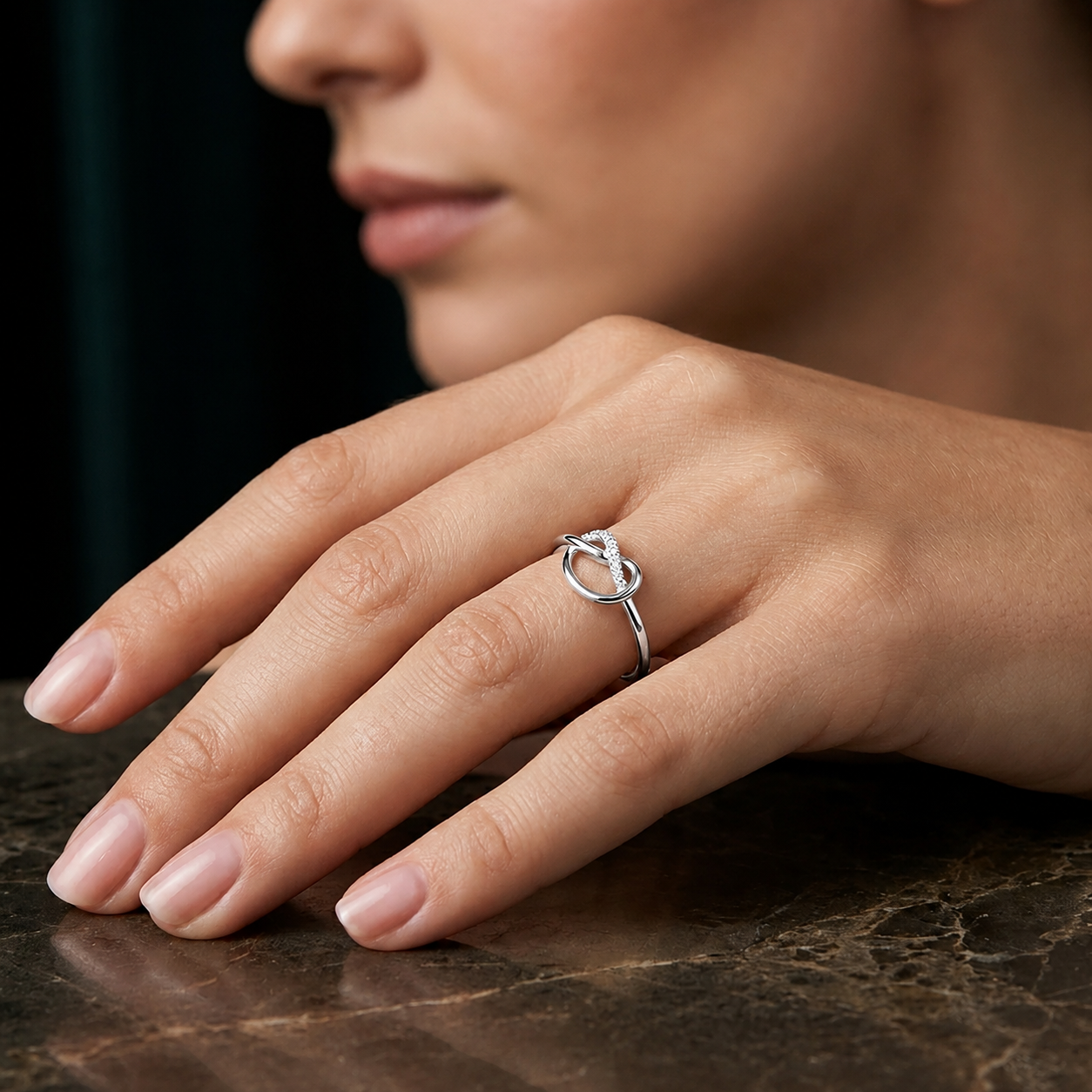 Diamond Pretzel Ring in 14K Gold